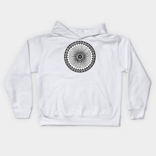 Black and White Geometric Flower Kids Hoodie